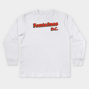 Retro Typography 80s Style Fontaines D.C. Kids Long Sleeve T-Shirt